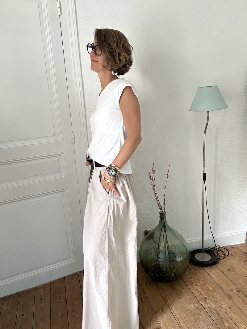 Pantalon large effet jupe – coton Made in Italy – Taille unique